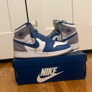 Nike Air Blue and White High-Top Sneakers
